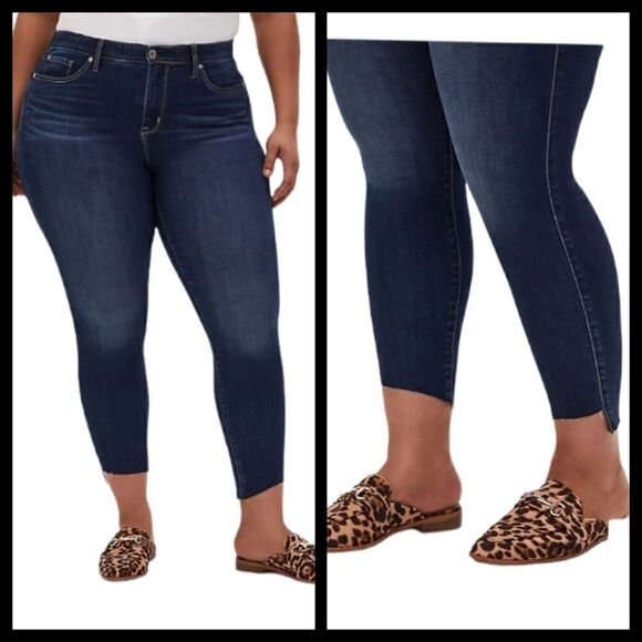 30W Torrid Sky High Skinny Jean Dark Wash Premium Comfort Step Hem Stretch Waist - Picture 1 of 12
